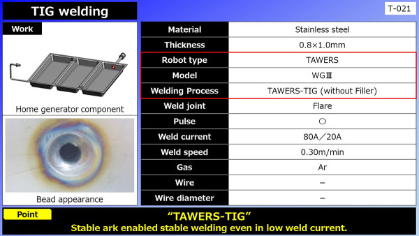 SUS TIG welding (Home generator component)