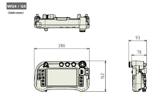 Teach pendant dimensions image