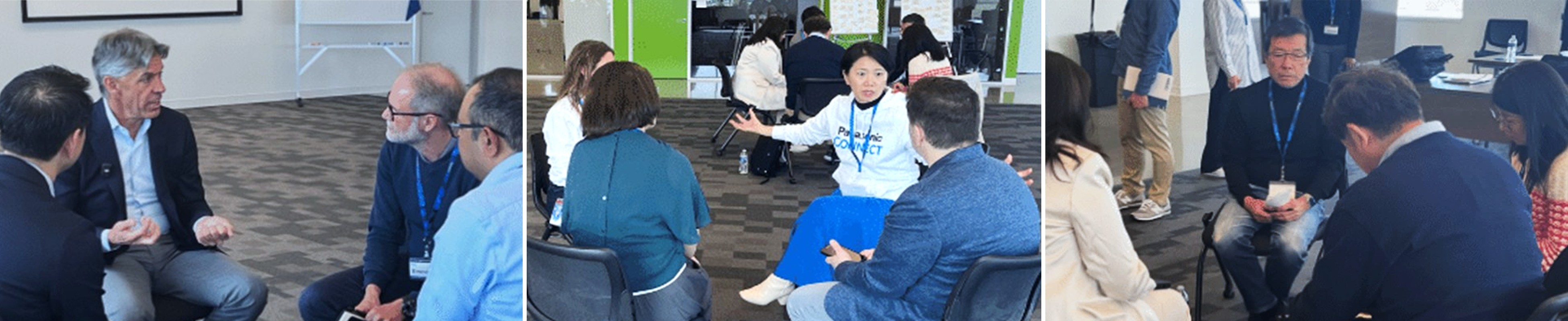 Various people having a group discussion