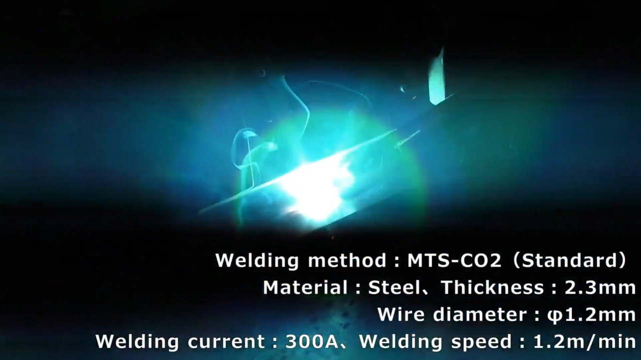 Video (scattering of spatter with standard CO2 welding)