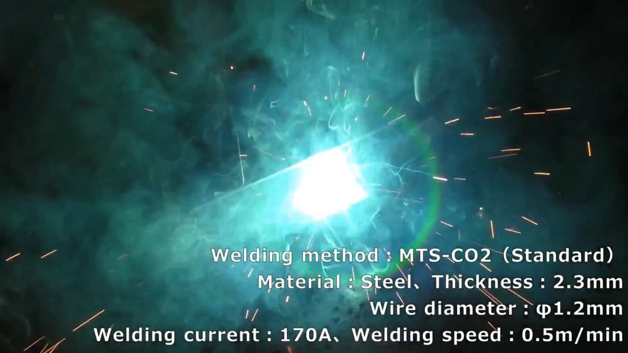 Video (scattering of spatter with standard CO2 welding)