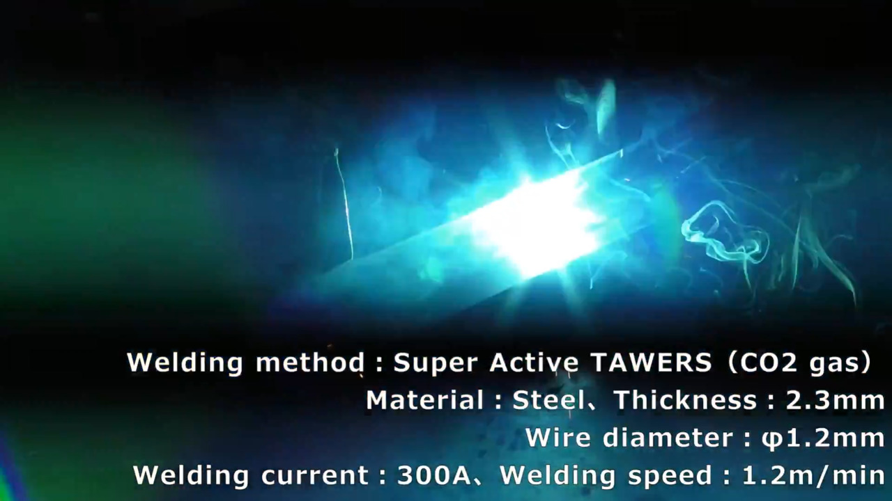 Video (scattering of spatter with standard CO2 welding)