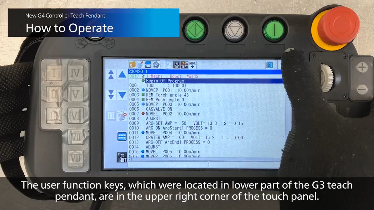New G4 controller teach pendant - How to Operate