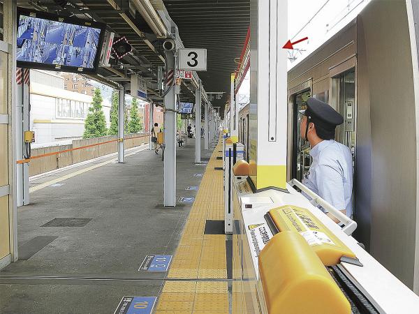 画像：西日本旅客鉄道株式会社様 六甲道駅 車掌用ホームモニタ