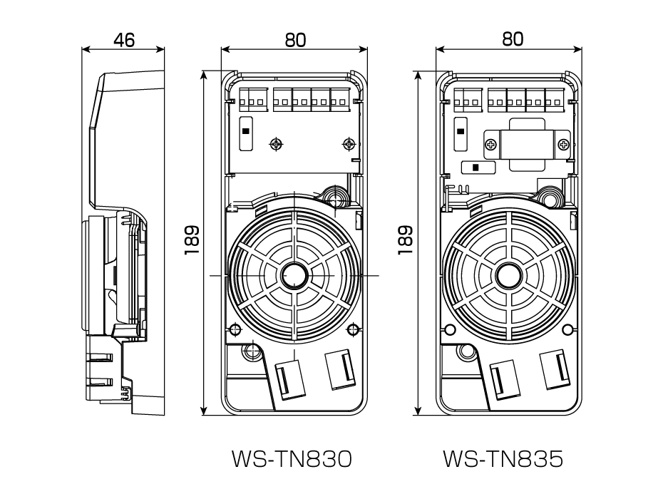 8cm 天井埋込みスピーカー WS-TN830・WS-TN835 - 製品一覧 - 天井・壁