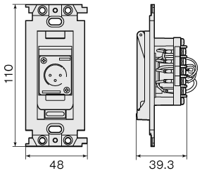 コネクターユニット（マイク用 XLRオス）WZ-CX120 寸法図 （単位：mm）