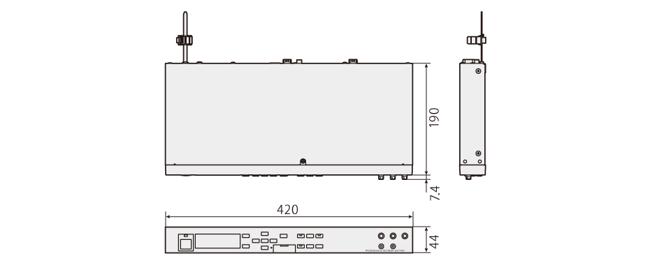 ミュージックレコーダー WZ-DP320　寸法図（単位：mm）