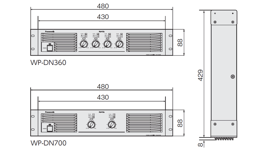 デジタルパワーアンプ WP-DN700/DN360(1000W×2/560W×4) - 製品一覧 デジタルパワーアンプ WP-DN700/DN360(1000W×2/560W×4) - 製品一覧