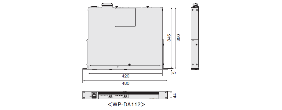 WP-DA112 / WP-DA114 寸法図