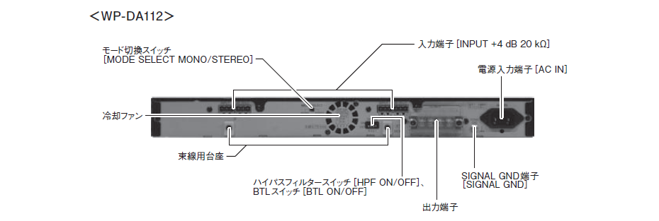 デジタルパワーアンプ WP-DA112 - 製品一覧 - パワーアンプ - プロ ...