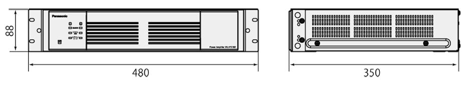 電力増幅ユニット WU-PD182　寸法図（単位：mm）