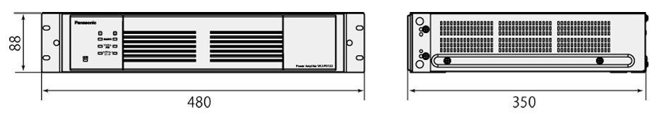 電力増幅ユニット WU-PD122　寸法図（単位：mm）