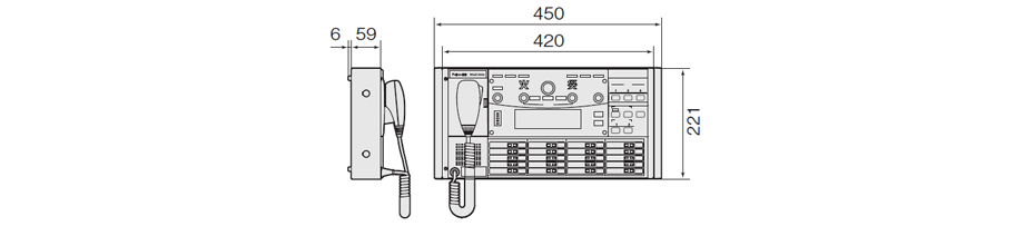 音声警報機能付非常リモコン（20局）　WR-EC500A 寸法図（単位：mm）