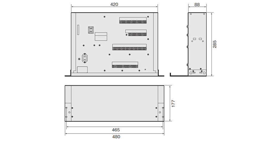 リレーユニット　WU-R73 寸法図（単位：mm）