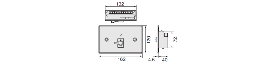 スピーカー制御ボックス　WU-R45 寸法図（単位：mm）