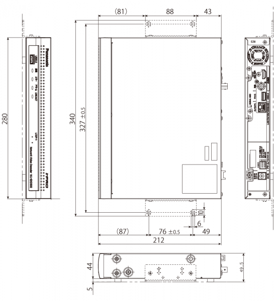 ラック取り付け寸法図