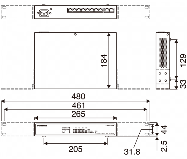 panasonicWJ-PU108　PoEカメラ電源ユニット