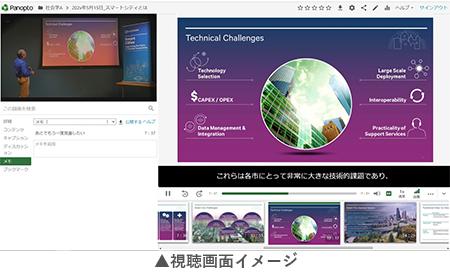 イメージ：Panopto視聴画面イメージ