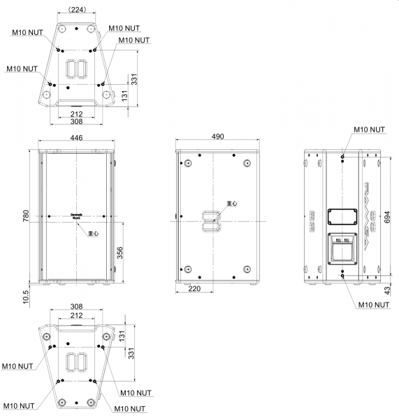 WS-HM5000シリーズ WS-HM5104 寸法図