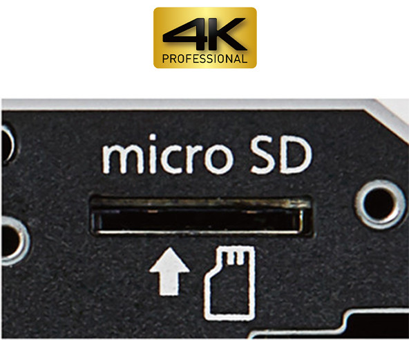 4Kロゴ画像、microSDカード記録機能の画像