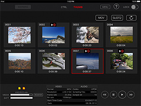 AG ROPサムネール画面 (AG-UX180T8)