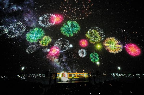 写真：星空だけでなく花火や青空など様々な演出が可能（DOME1)