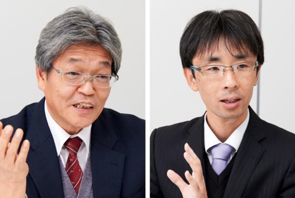 写真：関市教育委員会 学校教育課 課長 加藤 敬仁 様 （写真左） 和田 正樹 様 （写真右