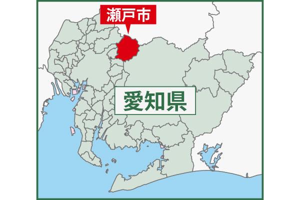 写真：地図 愛知県北部に位置する瀬戸市