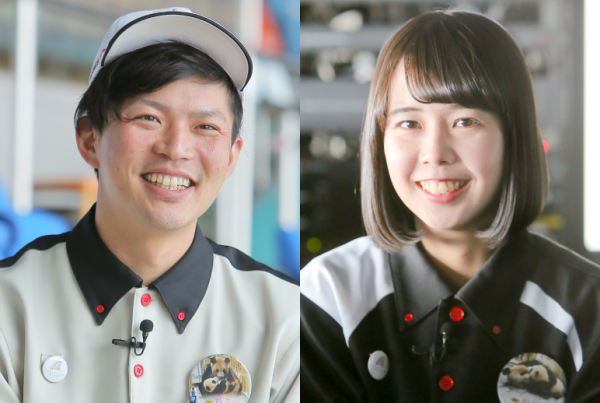 写真：株式会社 アワーズ　白浜事業所 運営部　業務課 中野 翔太 様（ 写真左） 清水 舞佳 様（ 写真右）