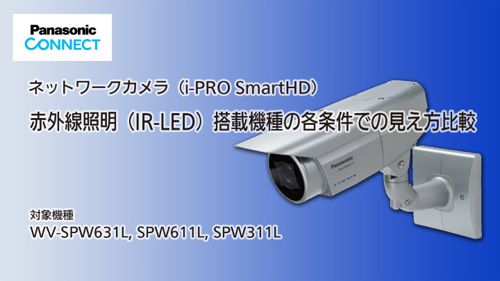 i-PRO　赤外線照明（IR-LED）搭載機種の各条件での見え方比較のサムネイル画像