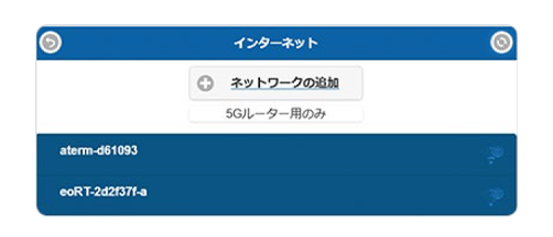 外部の無線アクセスポイント経由でインターネットに接続された状態