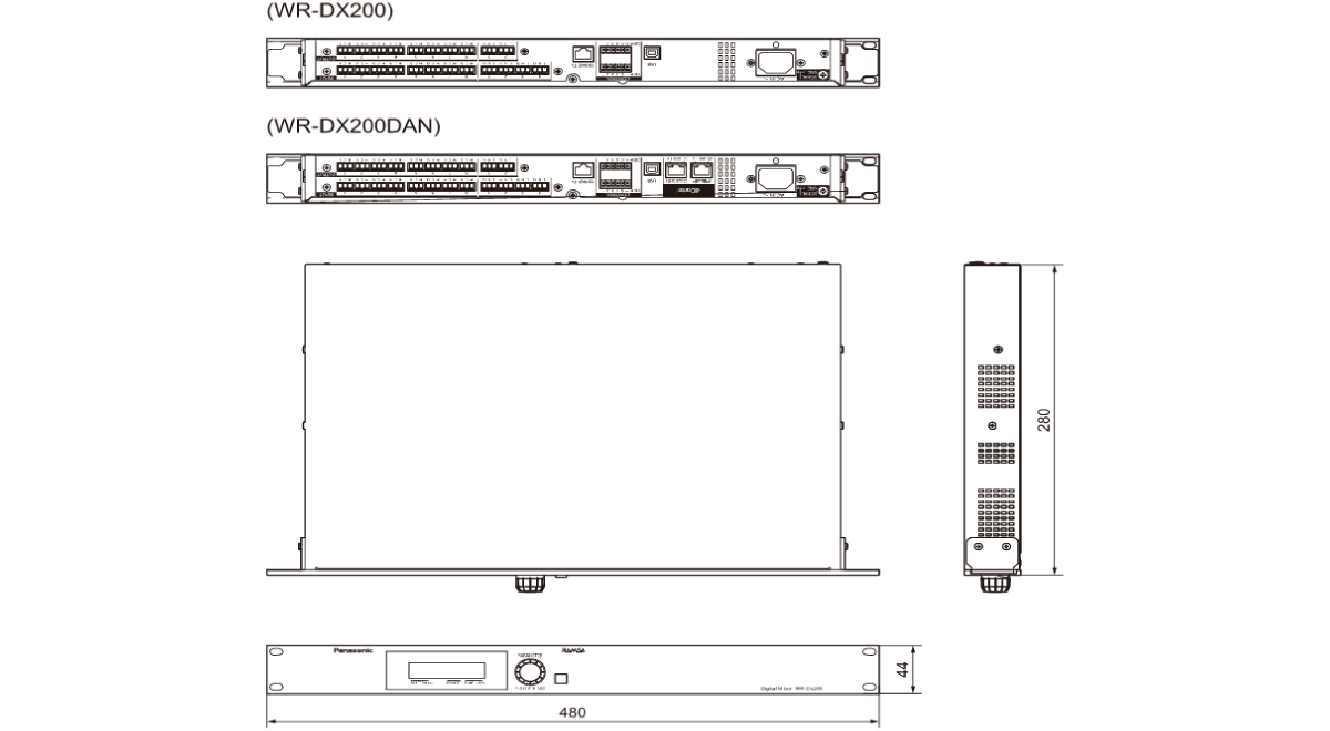 WR-DX200 WR-DX200DAN　寸法図