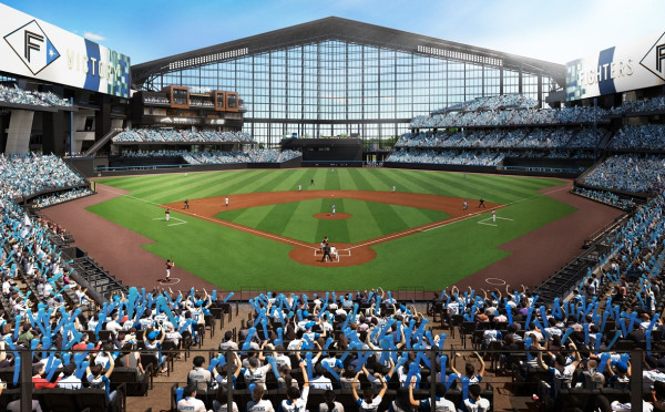 写真：北海道日本ハムファイターズの新球場「ES CON FIELD HOKKAIDO」の 総合演出システムにパナソニックの「KAIROS」がスタジアム