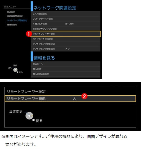 リモートプレーヤー 入/切