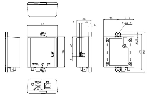 PoE給電機能付 同軸-LANコンバーター WJ-PR204UX/ WJ-PR201UX / WJ