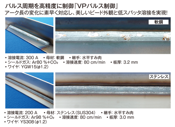 VPパルス制御で高品位な溶接