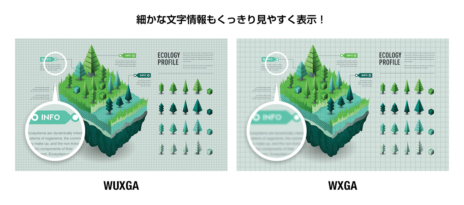 くっきり再現できるWUXGA解像度