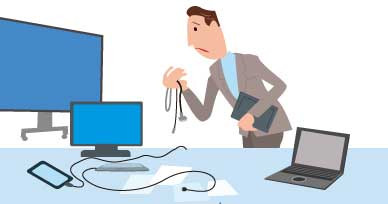 ケーブル接続で準備に手間取るの画像