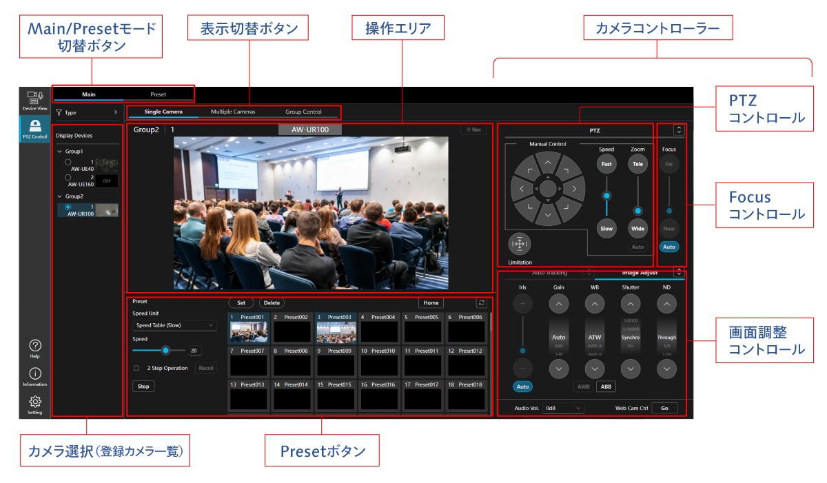 直感的な操作が可能なMainモードの画像