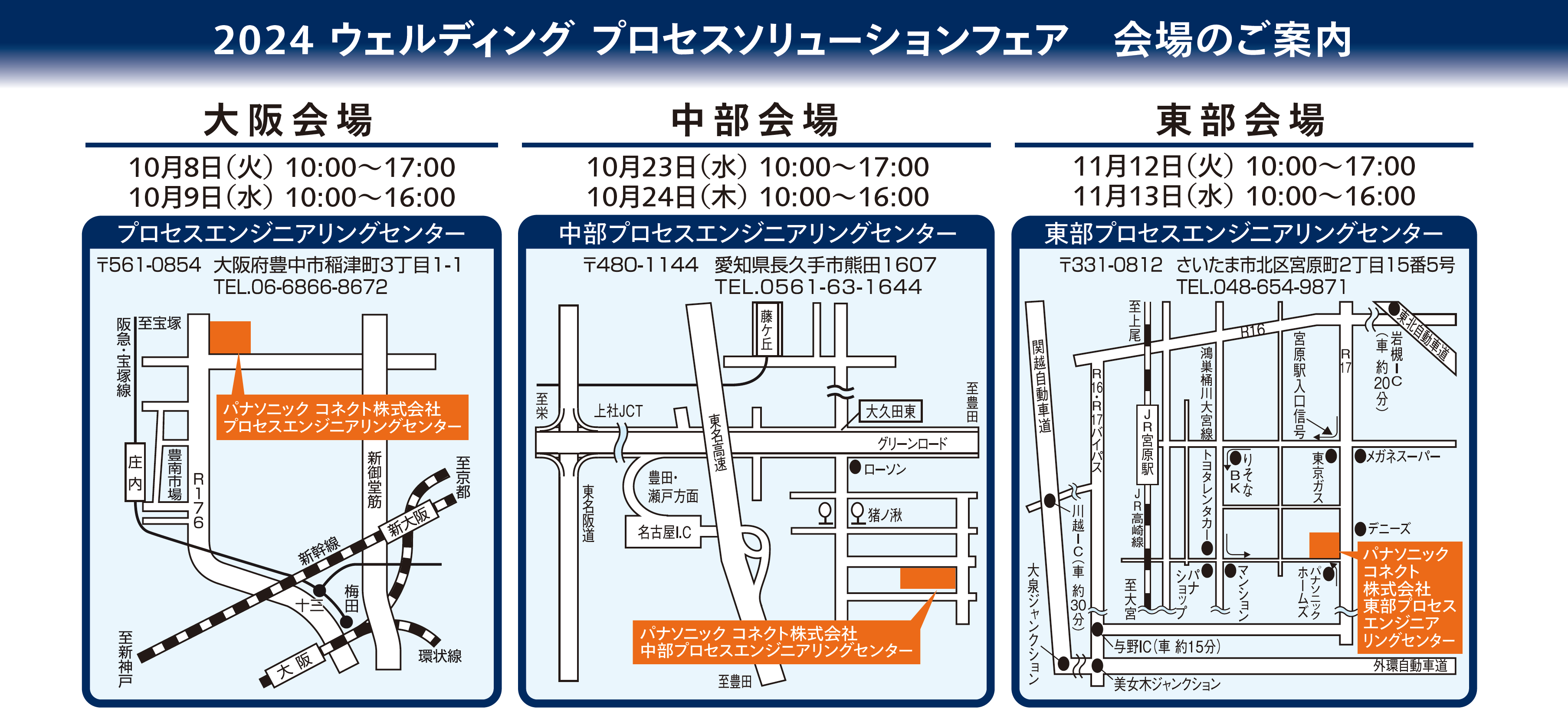 各会場の地図です