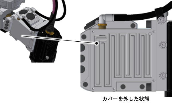 トーチ根本に付帯している空冷機構です