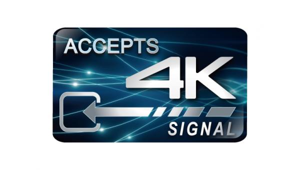 ACCEPTS 4K SIGNAL ロゴ