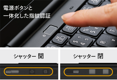 指紋センサーとカメラシャッター