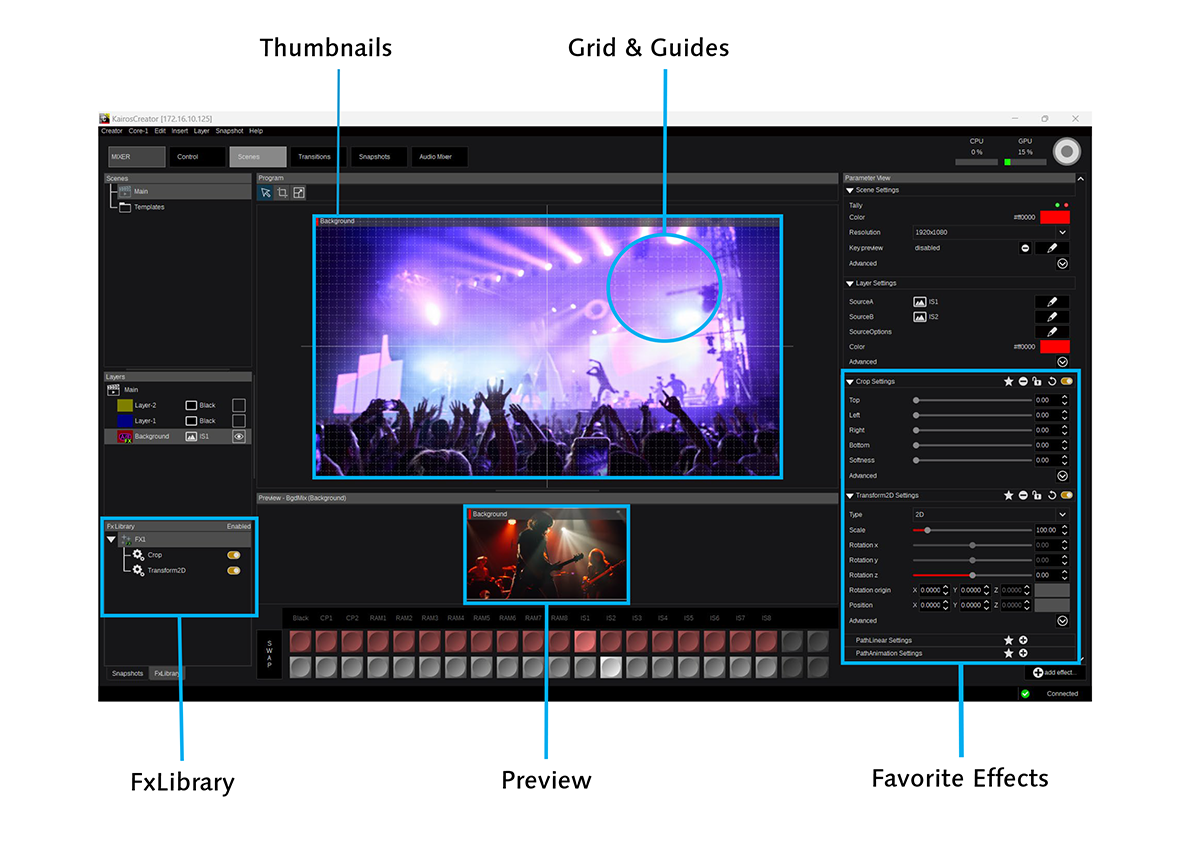 Kairos Creator新Scenes メニュー