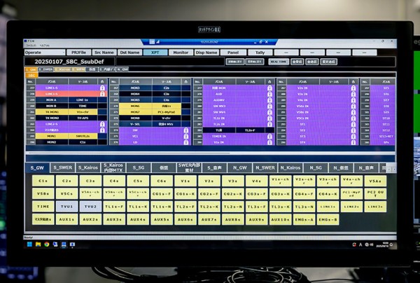 写真：PSM（Panasonic System Manager）のクロスポイント切り替え画面