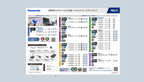 業務用ディスプレイ（液晶/LED）ラインアップ一覧