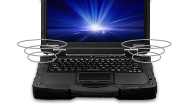 大音量のステレオスピーカー(95dB)搭載