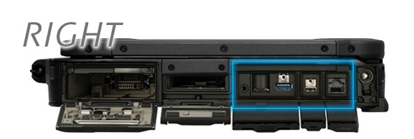 本体右側面のインターフェース