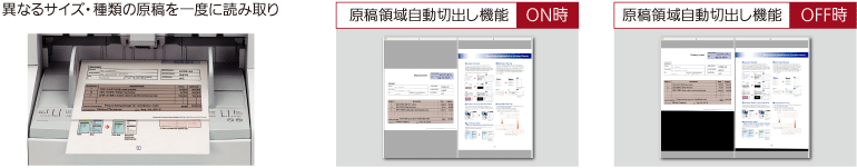 原稿領域自動切出し機能（クロッピング）