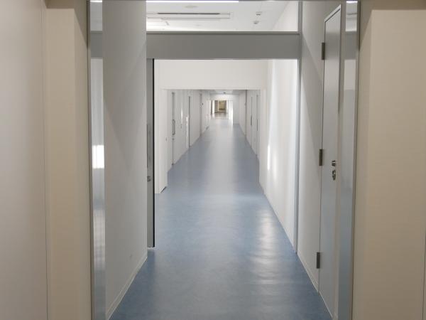 写真：「HOSPI」が移動する長い廊下
